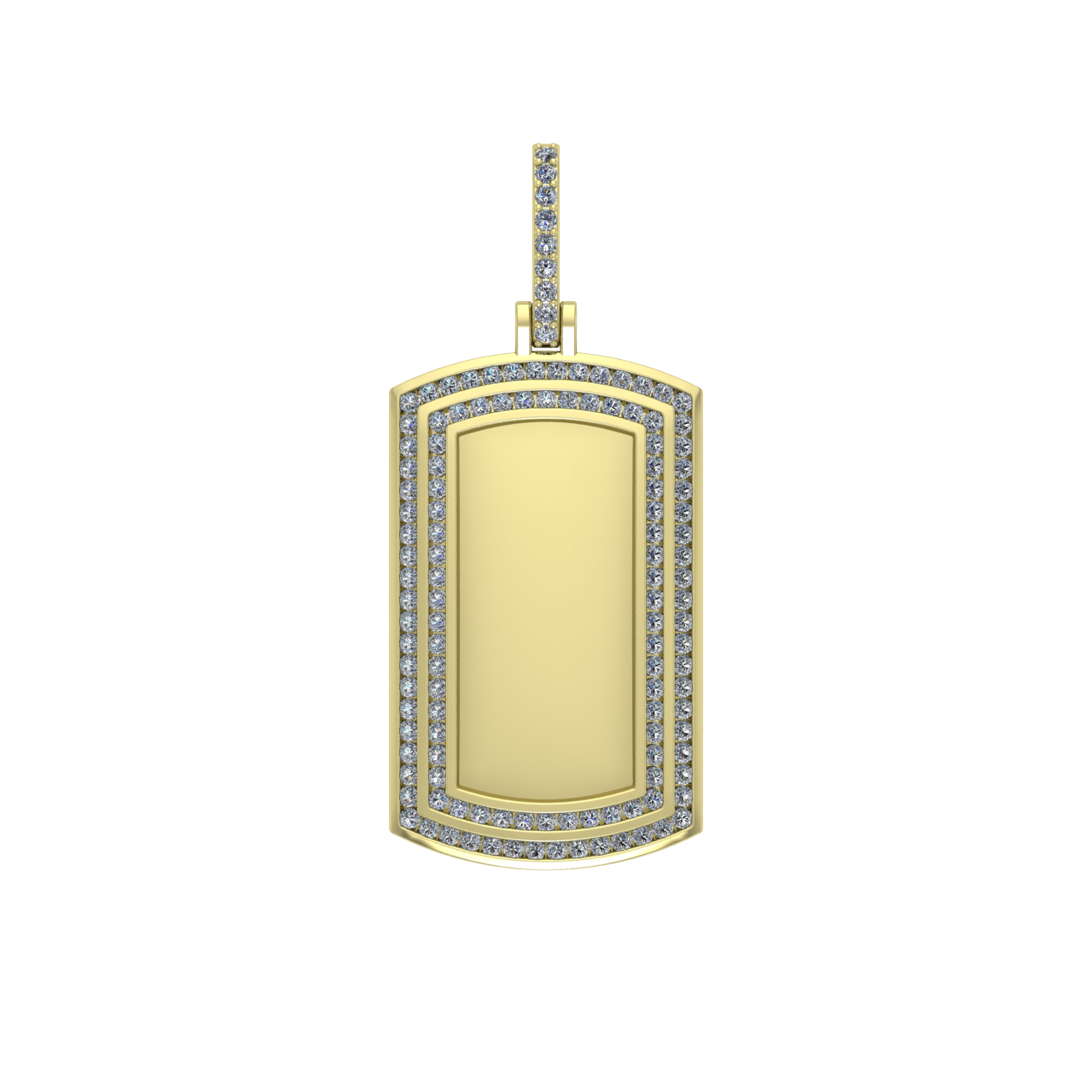 HIP-HOP DOG TAG DIAMONDS PENDANT